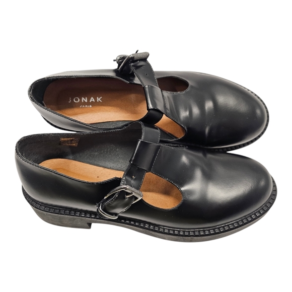 Jonak Paris Black Leather Shoes SZ 40 - Picture 5 of 13